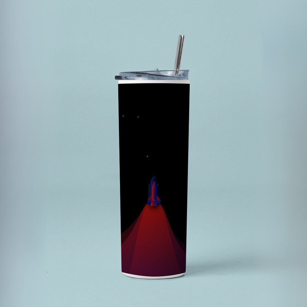 "Rocket Space" Tumbler with Metal Straw