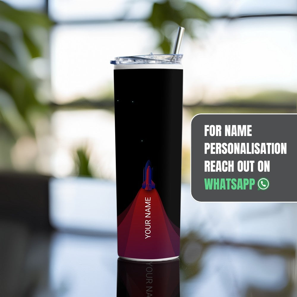 "Rocket Space" Tumbler with Metal Straw