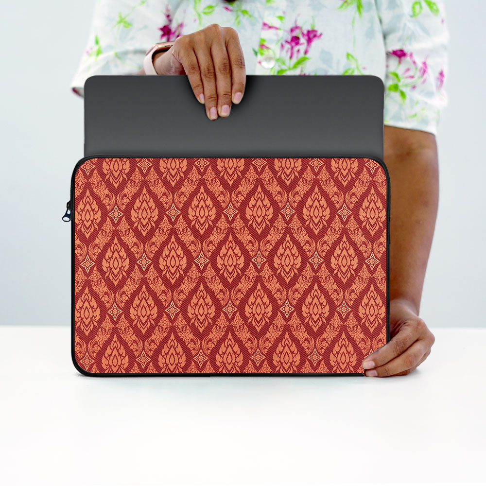"Red Indian Print" Laptop Sleeves:Bold Modern Design for Every Size