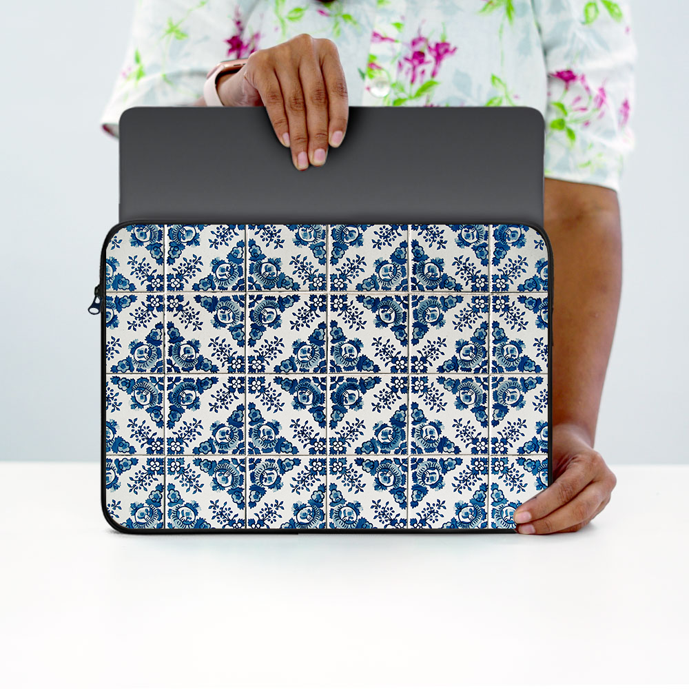 "Blue Rajasthani Print" Laptop Sleeves:Bold Modern Design for Every Size