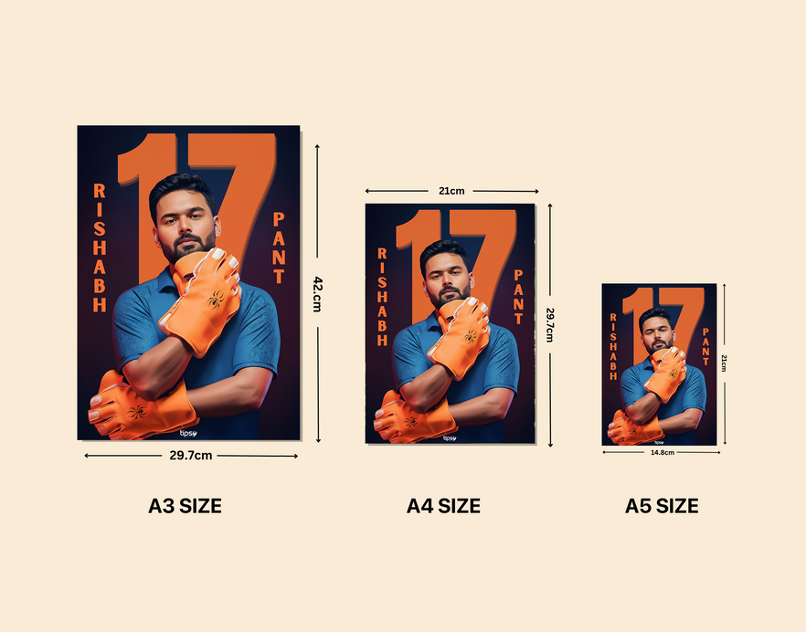 "RISHABH PANT: CRICKET FANSHIP " -Shiny & Sturdy Metallic Poster Art That Pops & Sticks