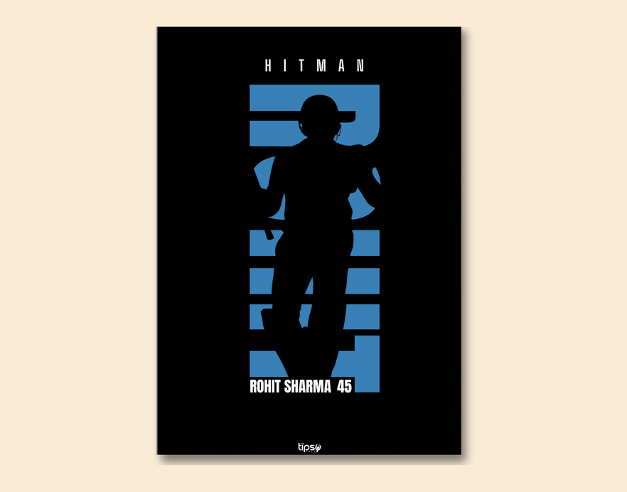 "CRICKET FANSHIP: ROHIT SHARMA " -Shiny & Sturdy Metallic Poster Art That Pops & Sticks