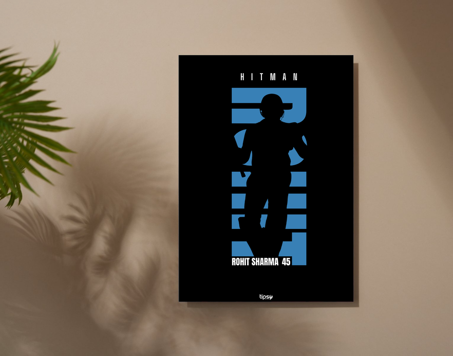 "CRICKET FANSHIP: ROHIT SHARMA " -Shiny & Sturdy Metallic Poster Art That Pops & Sticks