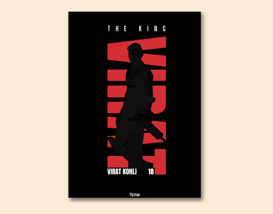 "CRICKET FANBASE: VIRAT KOHLI" -Shiny & Sturdy Metallic Poster Art That Pops & Sticks