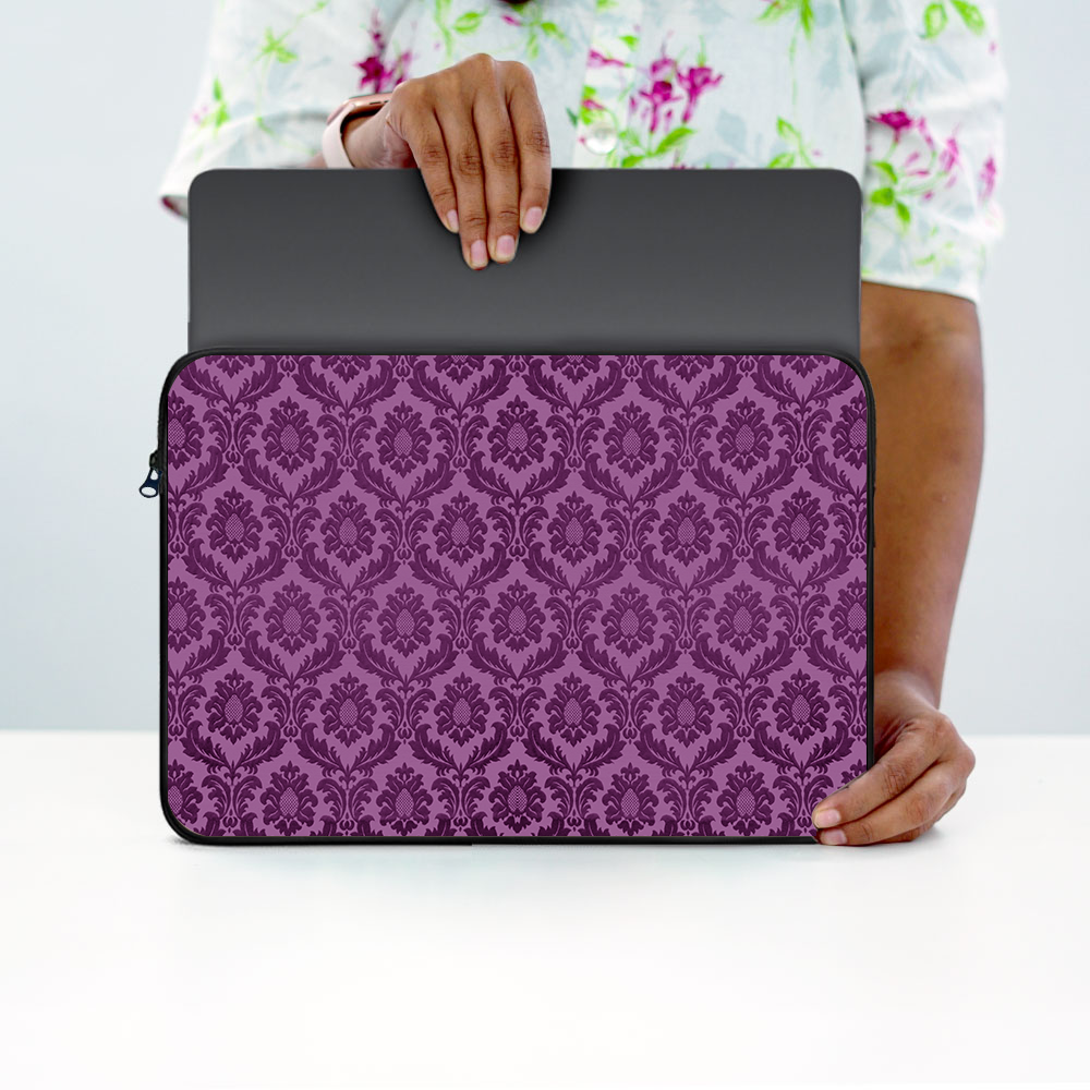 "Purple Indian Print" Laptop Sleeves:Bold Modern Design for Every Size