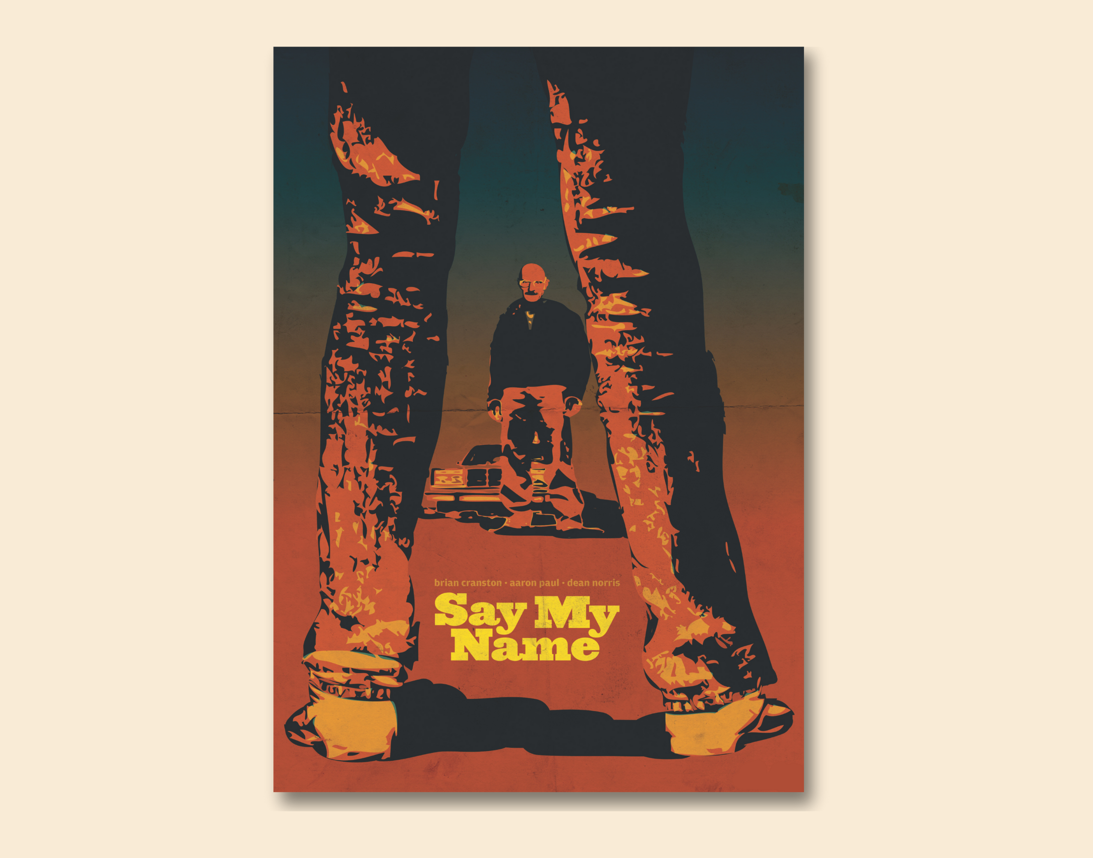"SAY MY NAME - BREAKING BAD"- Shiny & Sturdy Metallic Poster  Art That Pops & Sticks (Literally!)