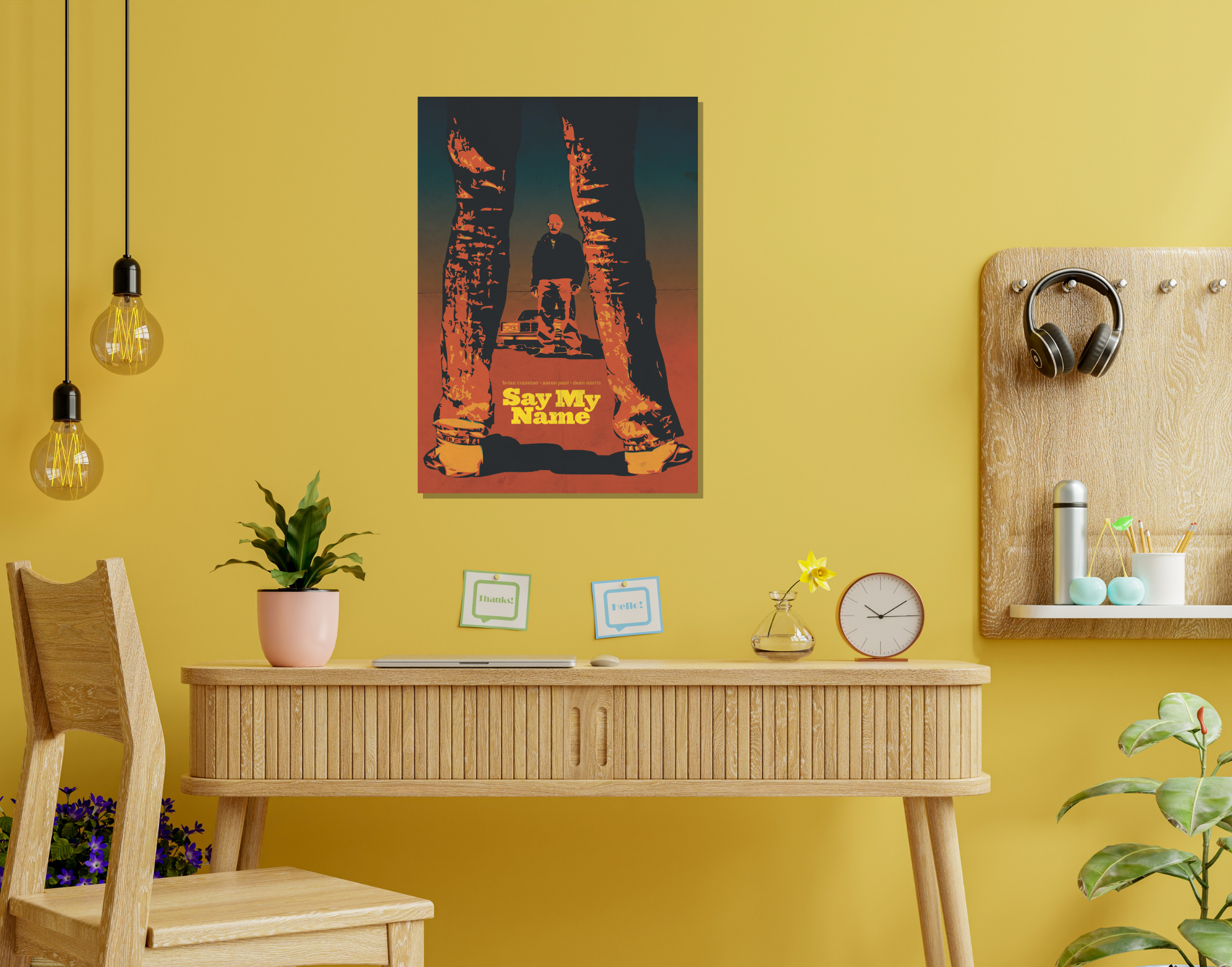 "SAY MY NAME - BREAKING BAD"- Shiny & Sturdy Metallic Poster  Art That Pops & Sticks (Literally!)