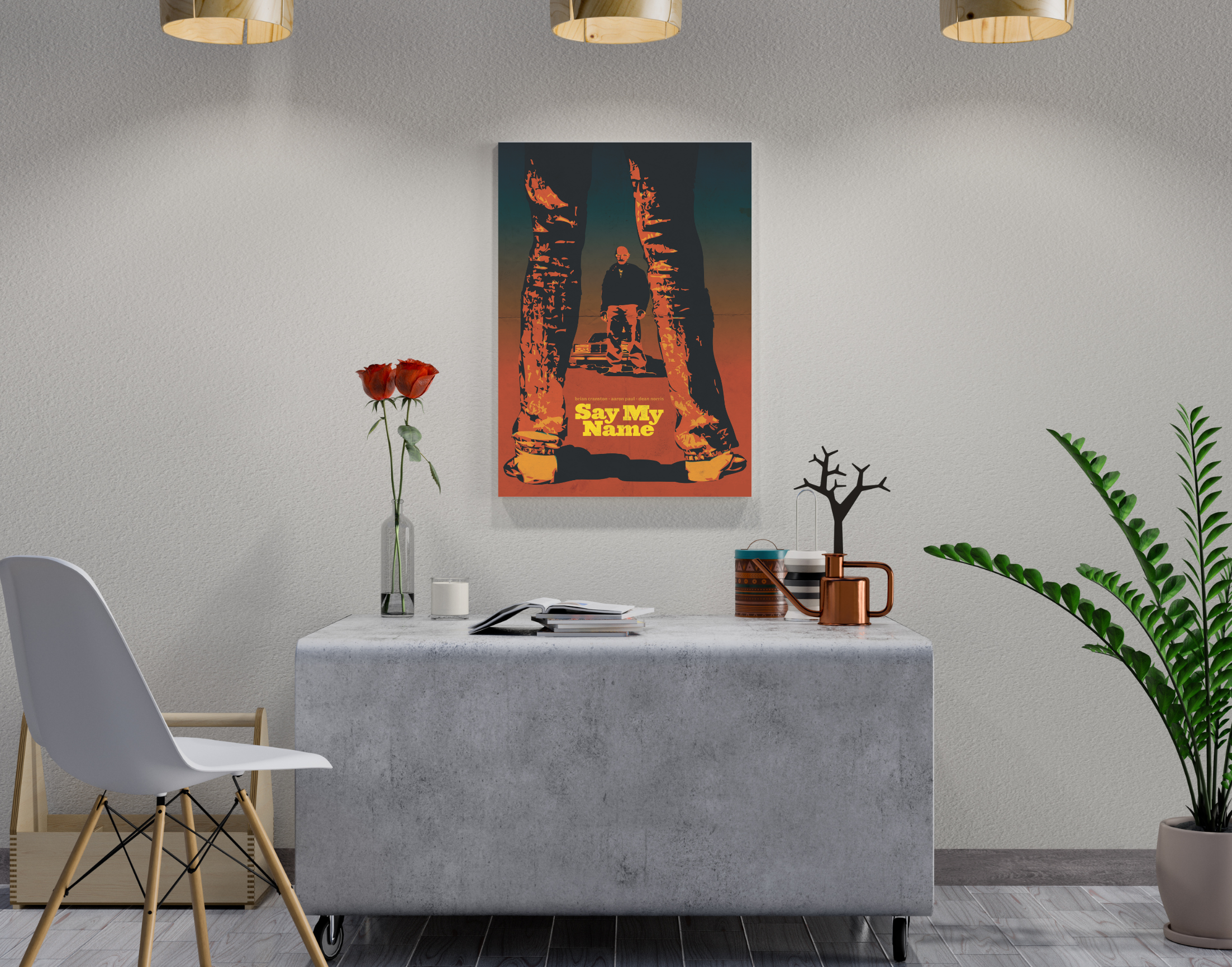 "SAY MY NAME - BREAKING BAD"- Shiny & Sturdy Metallic Poster  Art That Pops & Sticks (Literally!)