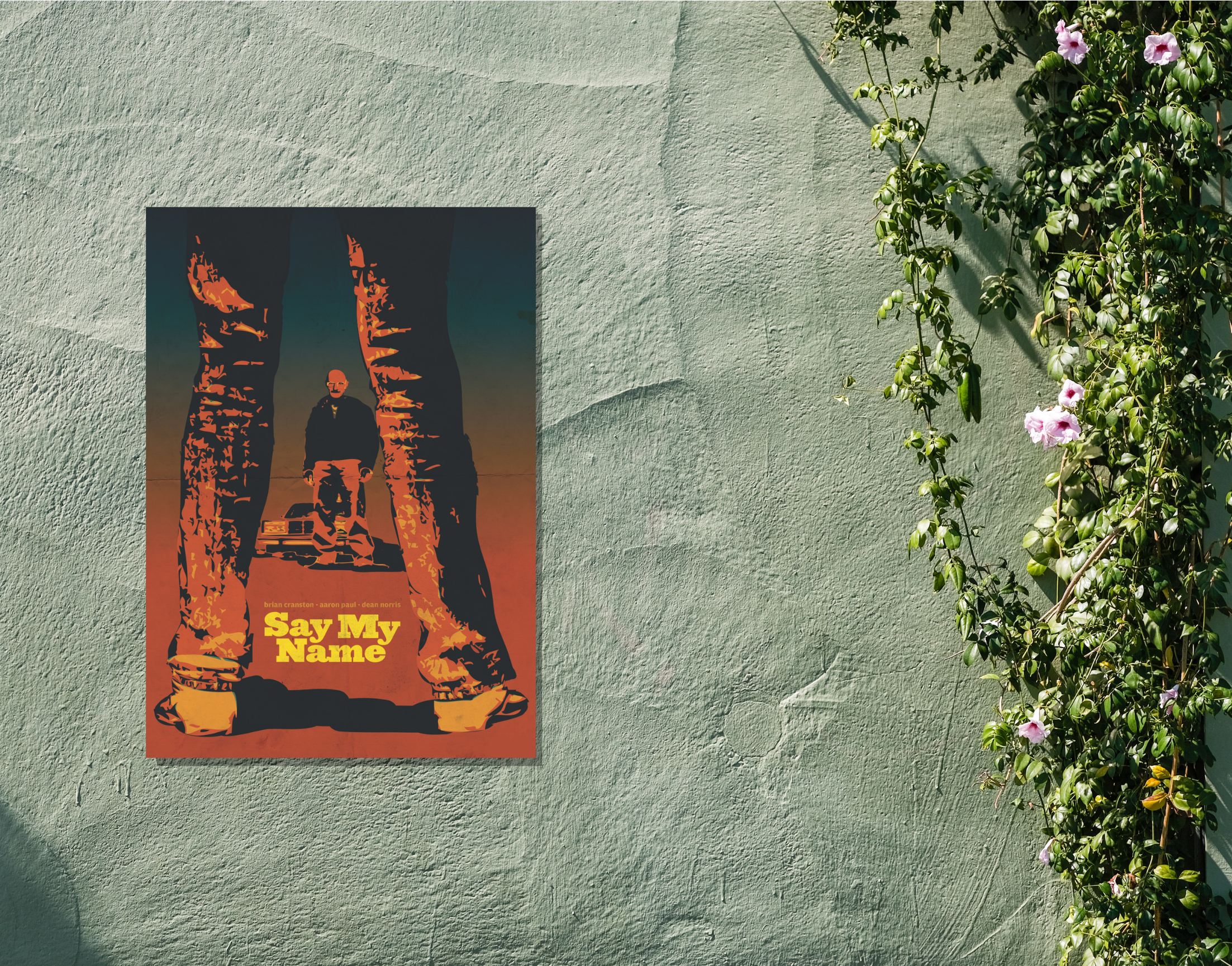 "SAY MY NAME - BREAKING BAD"- Shiny & Sturdy Metallic Poster  Art That Pops & Sticks (Literally!)