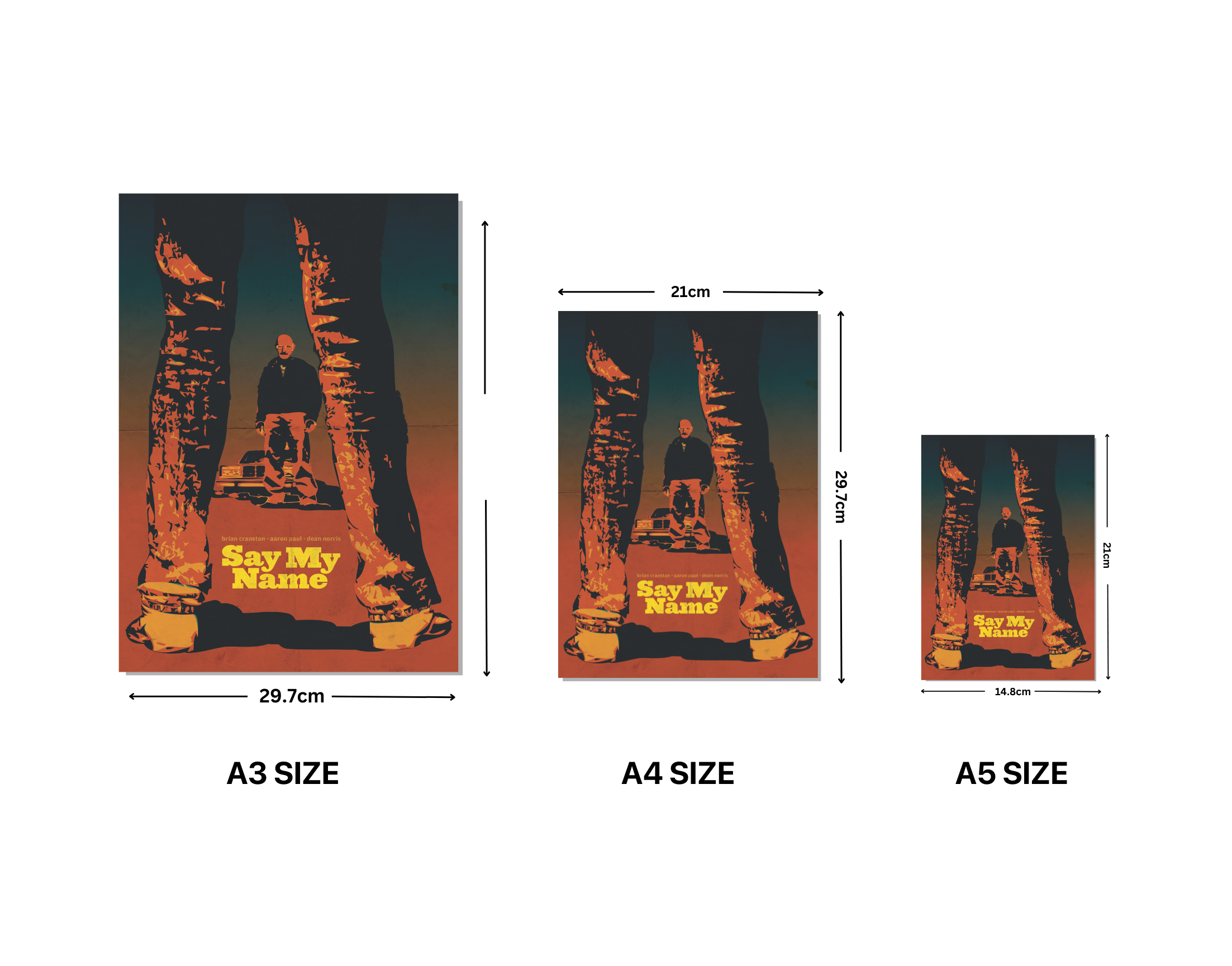 "SAY MY NAME - BREAKING BAD"- Shiny & Sturdy Metallic Poster  Art That Pops & Sticks (Literally!)