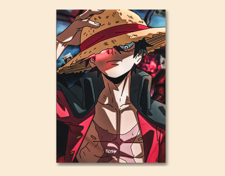 " MONKEY D LUFFY - ACTION" -Shiny & Sturdy Metallic Poster Art That Pops & Sticks