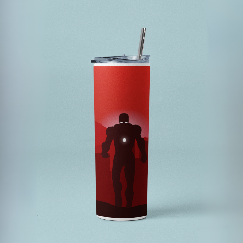 "IronMan- #Avenger" Tumbler with Metal Straw