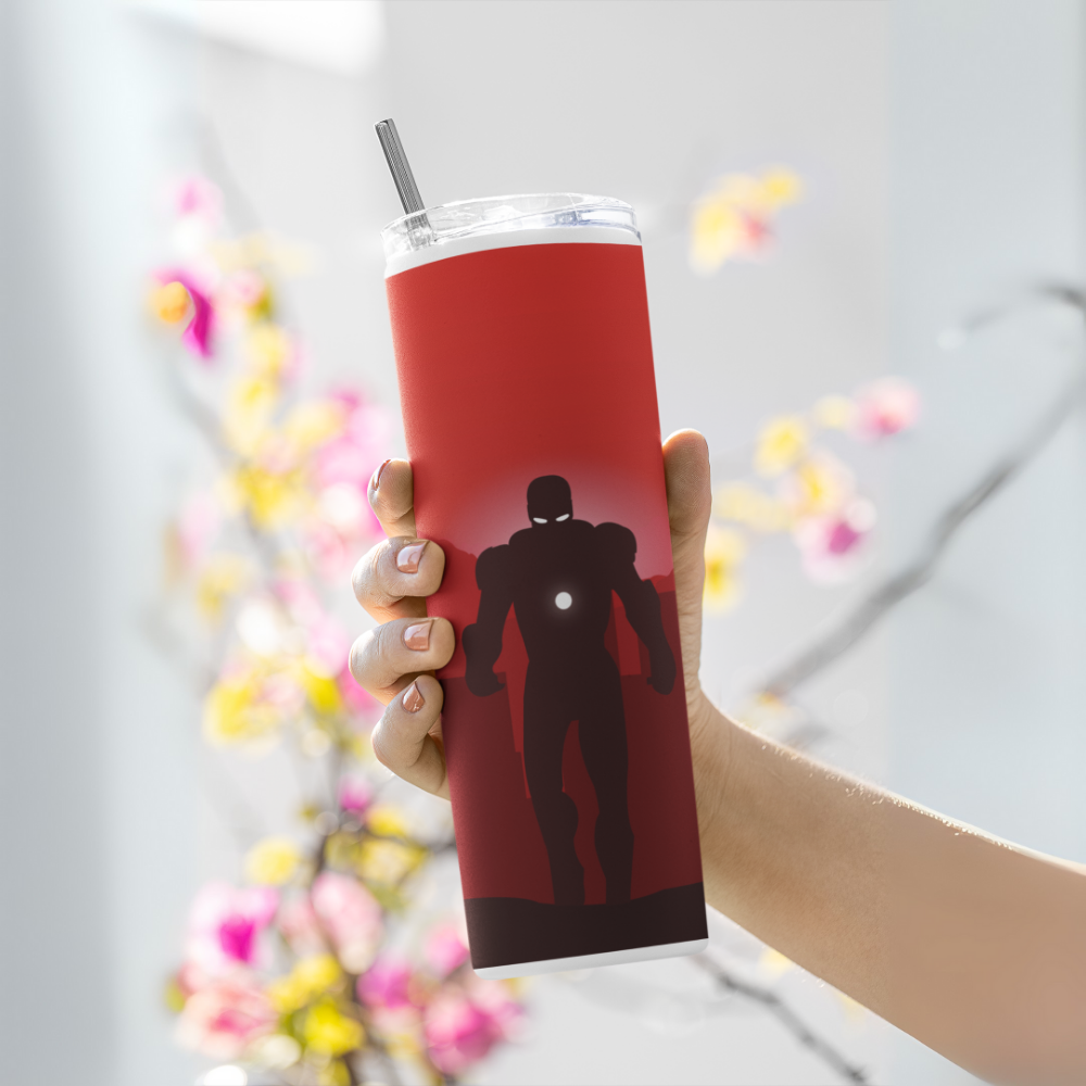 "IronMan- #Avenger" Tumbler with Metal Straw