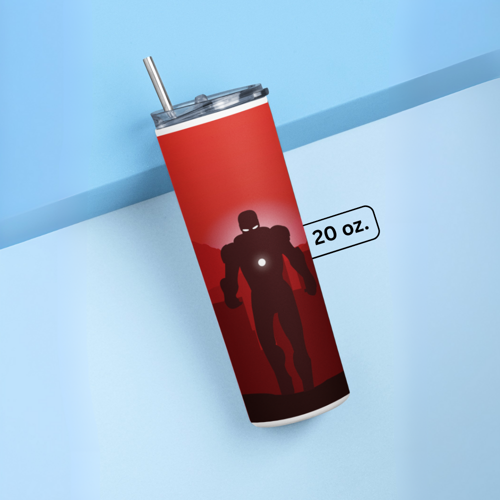 "IronMan- #Avenger" Tumbler with Metal Straw