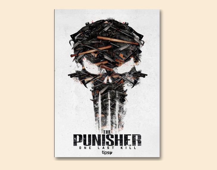 "THE PUNISHER- ONE LAST KILL " -Shiny & Sturdy Metallic Poster Art That Pops & Sticks