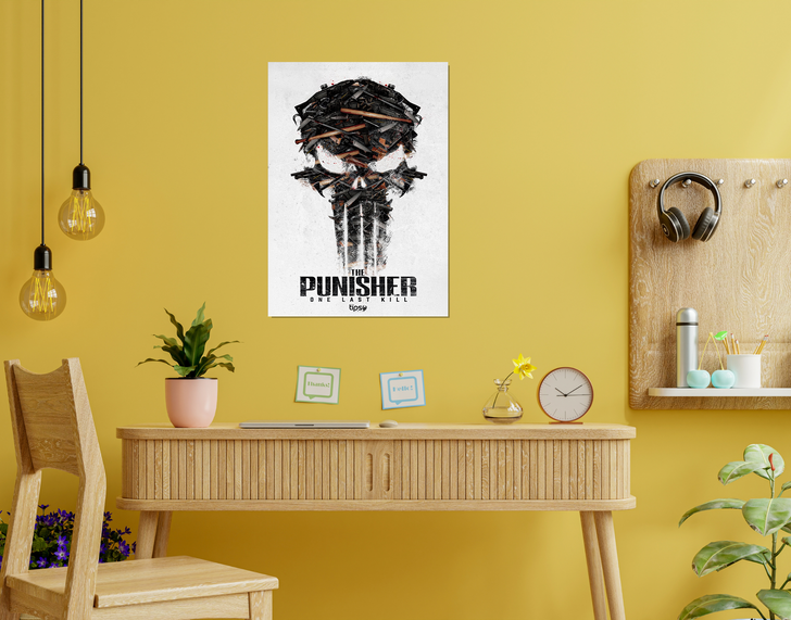"THE PUNISHER- ONE LAST KILL " -Shiny & Sturdy Metallic Poster Art That Pops & Sticks