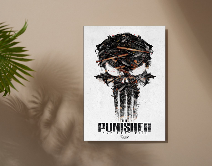 "THE PUNISHER- ONE LAST KILL " -Shiny & Sturdy Metallic Poster Art That Pops & Sticks
