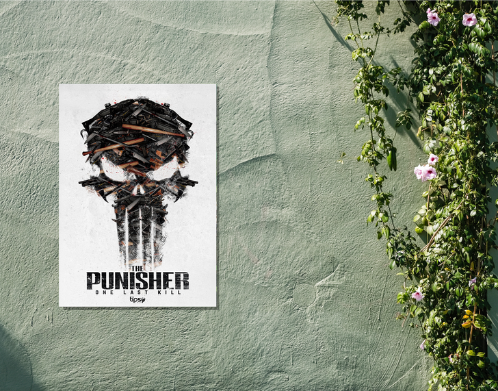 "THE PUNISHER- ONE LAST KILL " -Shiny & Sturdy Metallic Poster Art That Pops & Sticks