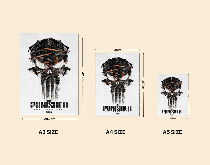 "THE PUNISHER- ONE LAST KILL " -Shiny & Sturdy Metallic Poster Art That Pops & Sticks
