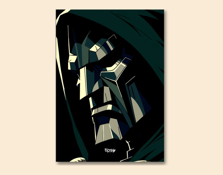 "DR DOOM IS COMING" -Shiny & Sturdy Metallic Poster Art That Pops & Sticks