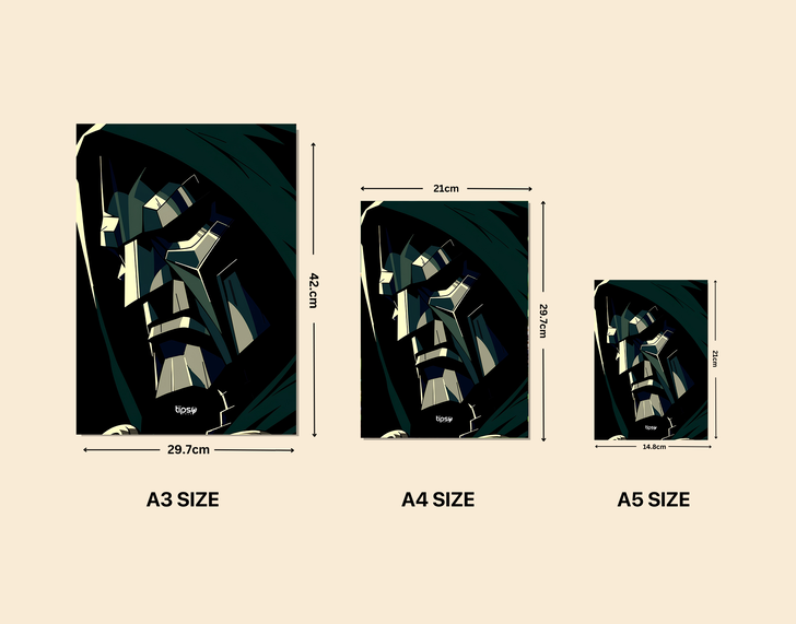 "DR DOOM IS COMING" -Shiny & Sturdy Metallic Poster Art That Pops & Sticks
