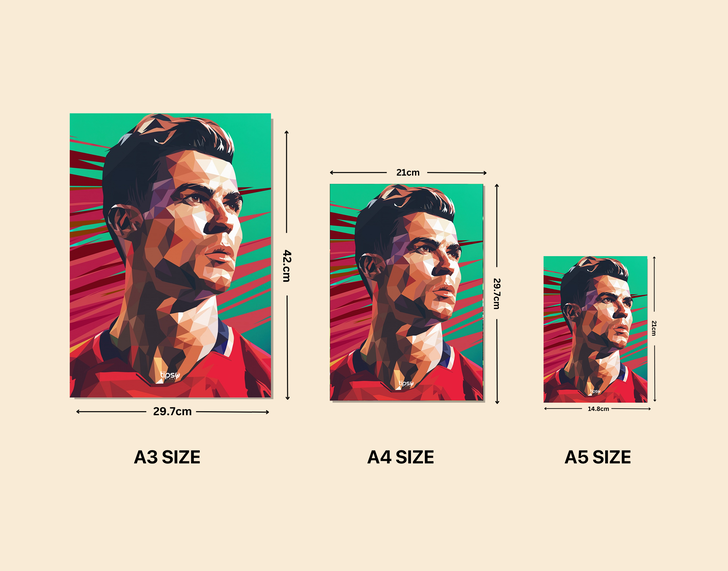 "CR7 - CRISTIANO RONALDO ART WORK" -Shiny & Sturdy Metallic Poster Art That Pops & Sticks
