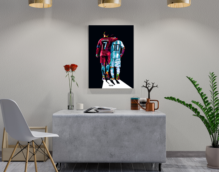 "GOAT REUNION - CR7 X LM10" -Shiny & Sturdy Metallic Poster Art That Pops & Sticks