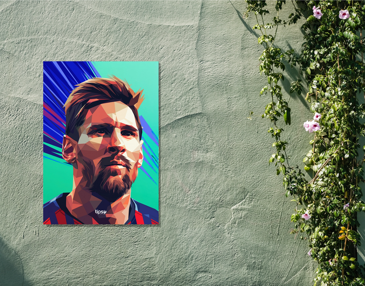 "MESSI - LM10- LEO" -Shiny & Sturdy Metallic Poster Art That Pops & Sticks