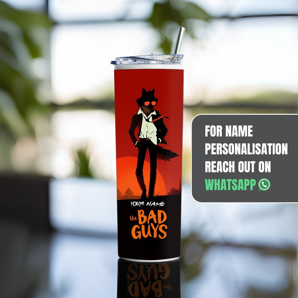 "The Bad Guys : Mr.Wolf" Tumbler with Metal Straw