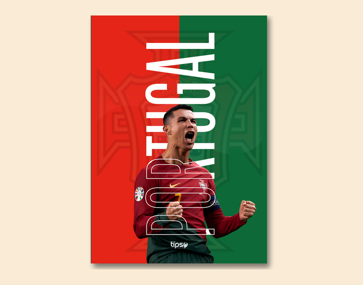 "CR'S PORTUGAL" -Shiny & Sturdy Metallic Poster Art That Pops & Sticks
