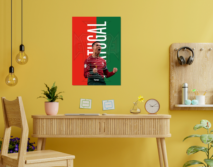 "CR'S PORTUGAL" -Shiny & Sturdy Metallic Poster Art That Pops & Sticks