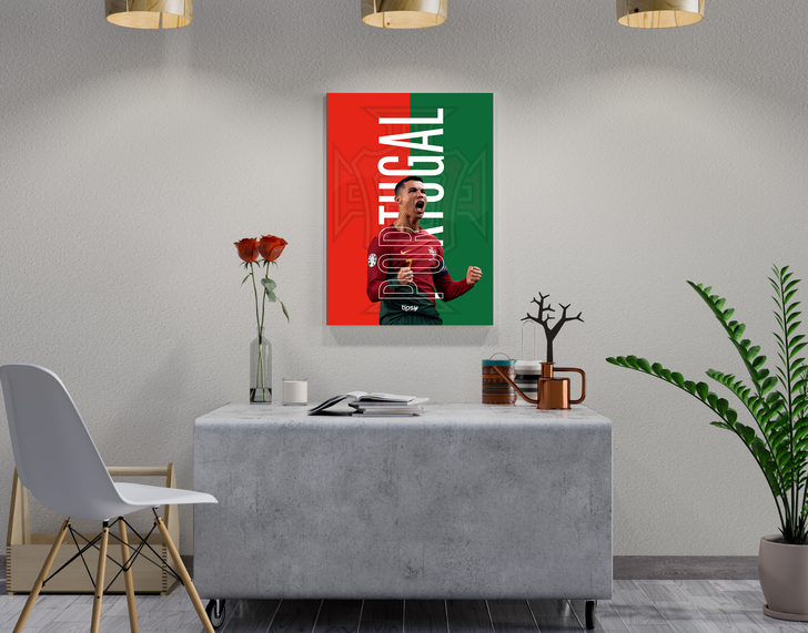 "CR'S PORTUGAL" -Shiny & Sturdy Metallic Poster Art That Pops & Sticks