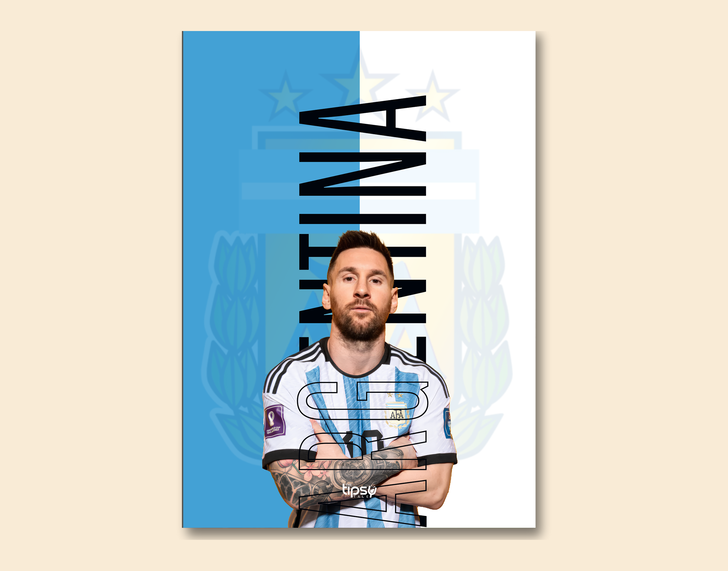 "ARGENTINA - MESSI" -Shiny & Sturdy Metallic Poster Art That Pops & Sticks
