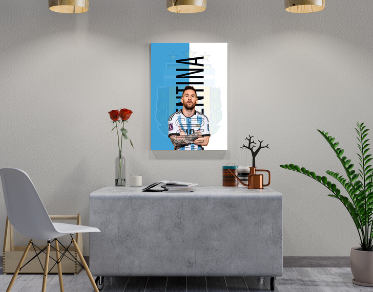 "ARGENTINA - MESSI" -Shiny & Sturdy Metallic Poster Art That Pops & Sticks