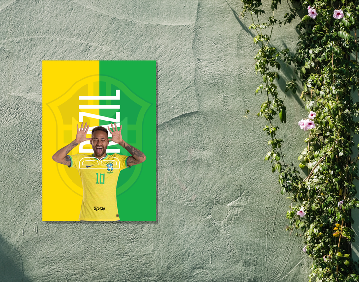 "BRAZIL - NJR 10" -Shiny & Sturdy Metallic Poster Art That Pops & Sticks