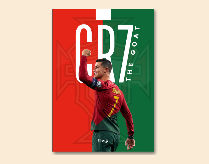" THE OG GOAT - CR7" -Shiny & Sturdy Metallic Poster Art That Pops & Sticks