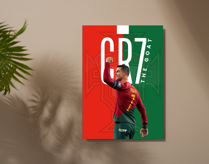 " THE OG GOAT - CR7" -Shiny & Sturdy Metallic Poster Art That Pops & Sticks