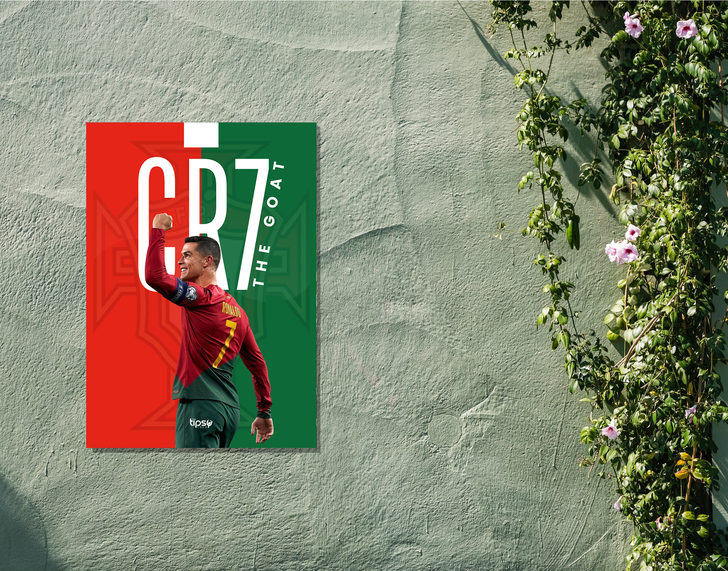 " THE OG GOAT - CR7" -Shiny & Sturdy Metallic Poster Art That Pops & Sticks