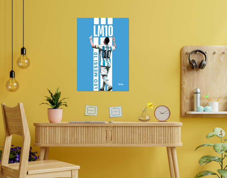 "LM10 - LEO MESSI" -Shiny & Sturdy Metallic Poster Art That Pops & Sticks