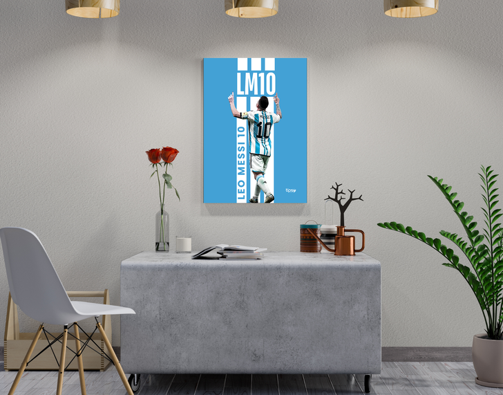 "LM10 - LEO MESSI" -Shiny & Sturdy Metallic Poster Art That Pops & Sticks