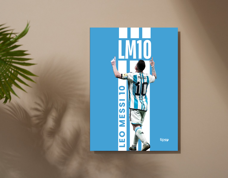 "LM10 - LEO MESSI" -Shiny & Sturdy Metallic Poster Art That Pops & Sticks