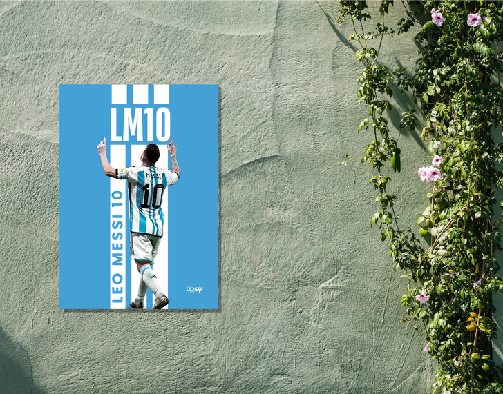 "LM10 - LEO MESSI" -Shiny & Sturdy Metallic Poster Art That Pops & Sticks