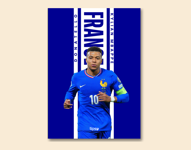 "MBAPPE - FRANCE" -Shiny & Sturdy Metallic Poster Art That Pops & Sticks