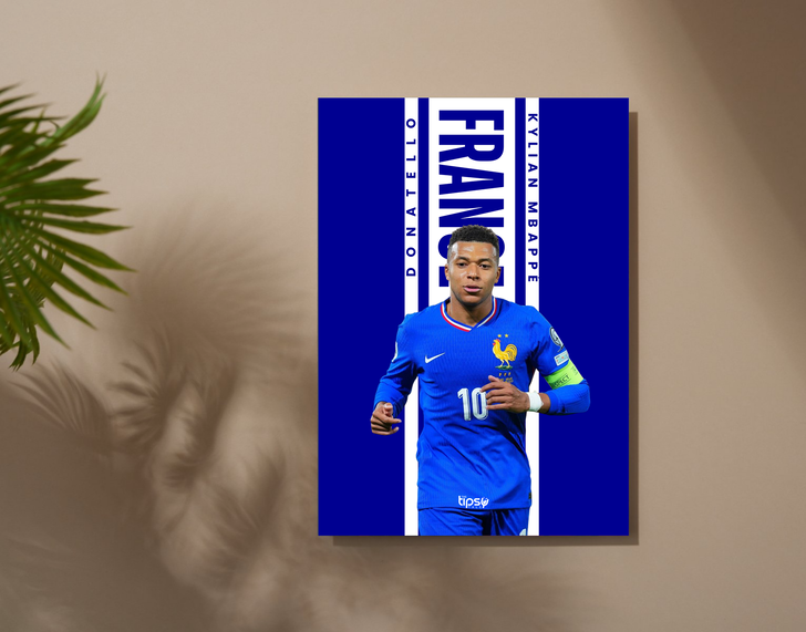 "MBAPPE - FRANCE" -Shiny & Sturdy Metallic Poster Art That Pops & Sticks