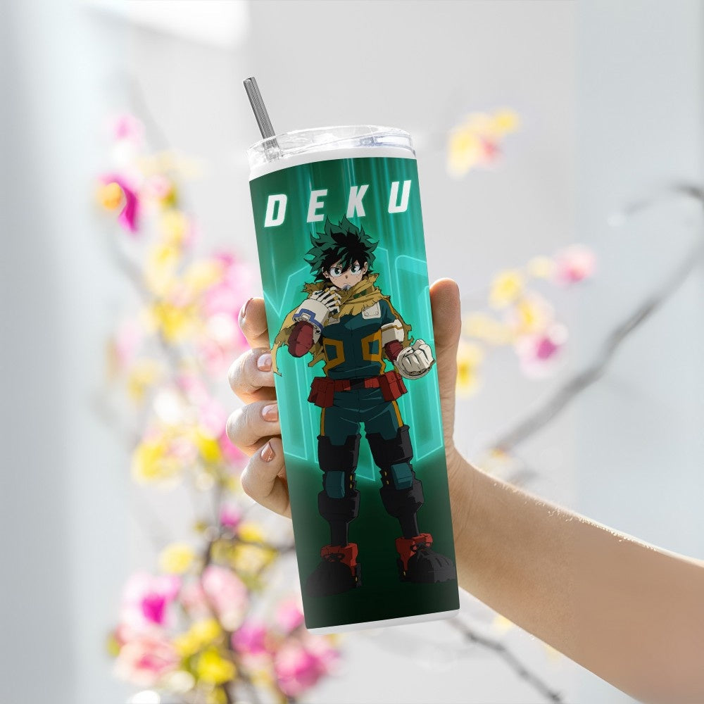 "Deku : My Hero Academia Anime" Tumbler with Metal Straw