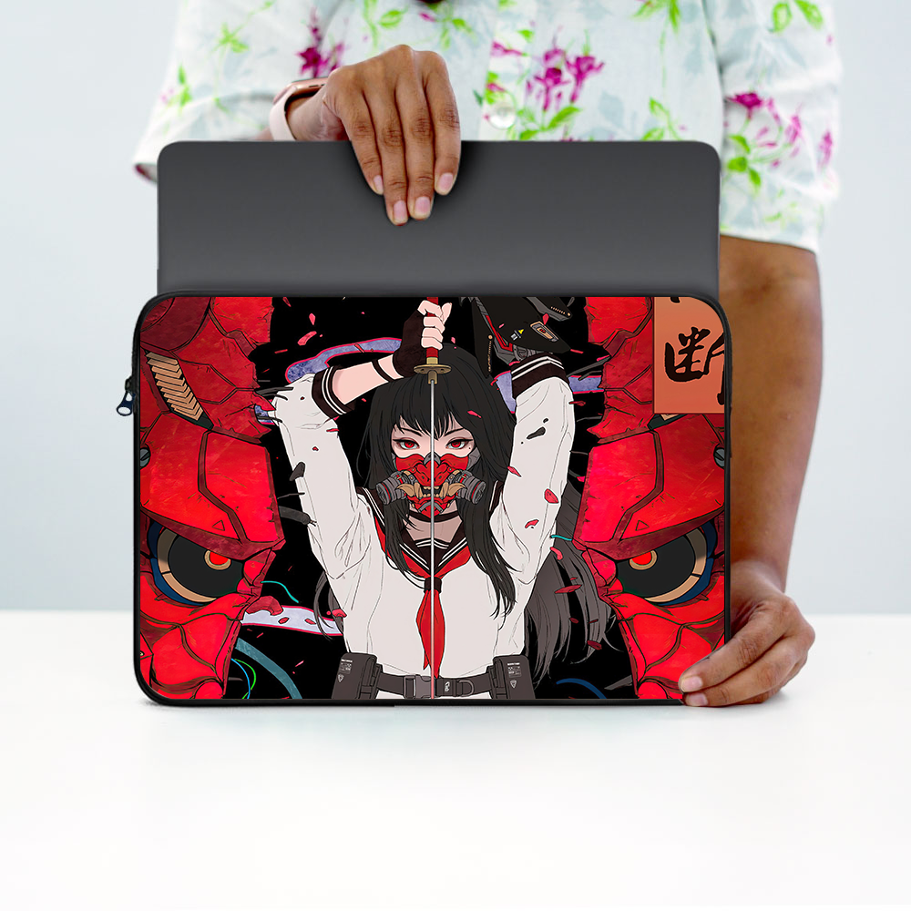 "SAMURAI - KATANA GIRL- ANIME EDITION" Laptop Sleeves:Bold Modern Design for Every Size