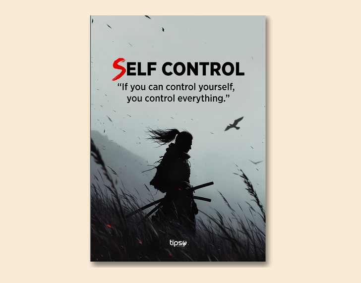 "BUILD SELF CONTROL" -Shiny & Sturdy Metallic Poster Art That Pops & Sticks