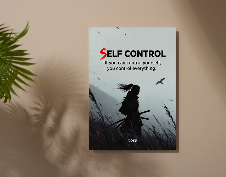 "BUILD SELF CONTROL" -Shiny & Sturdy Metallic Poster Art That Pops & Sticks