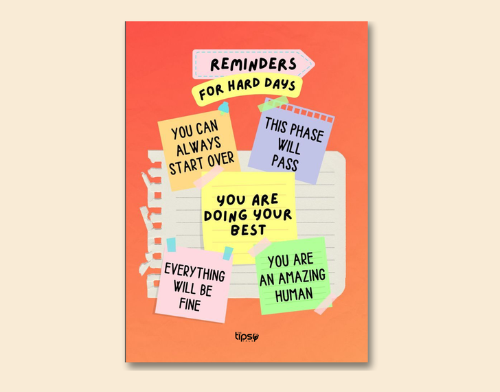 "REMINDERS FOR HARD DAYS" -Shiny & Sturdy Metallic Poster Art That Pops & Sticks