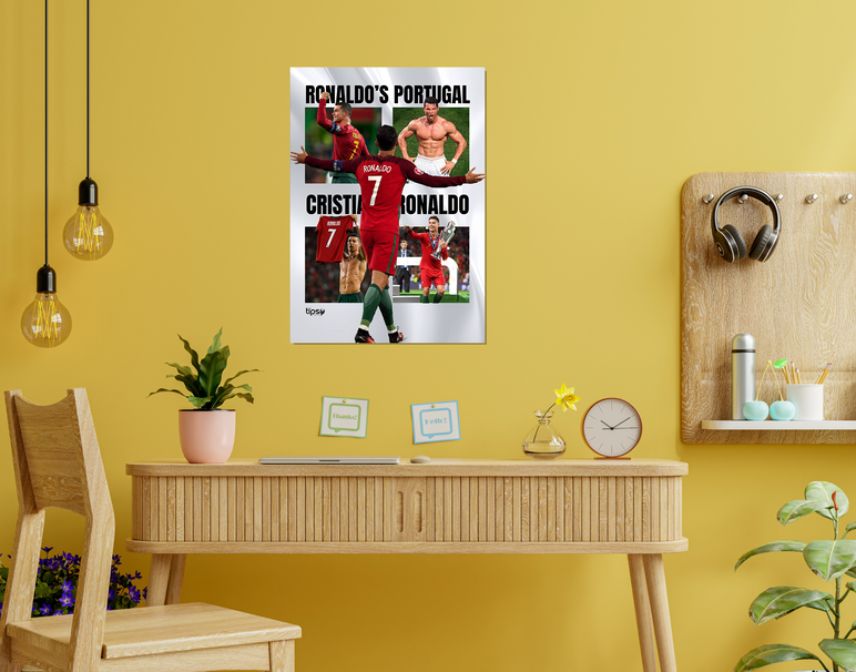 "RONALDO - ONE & ONLY" -Shiny & Sturdy Metallic Poster Art That Pops & Sticks